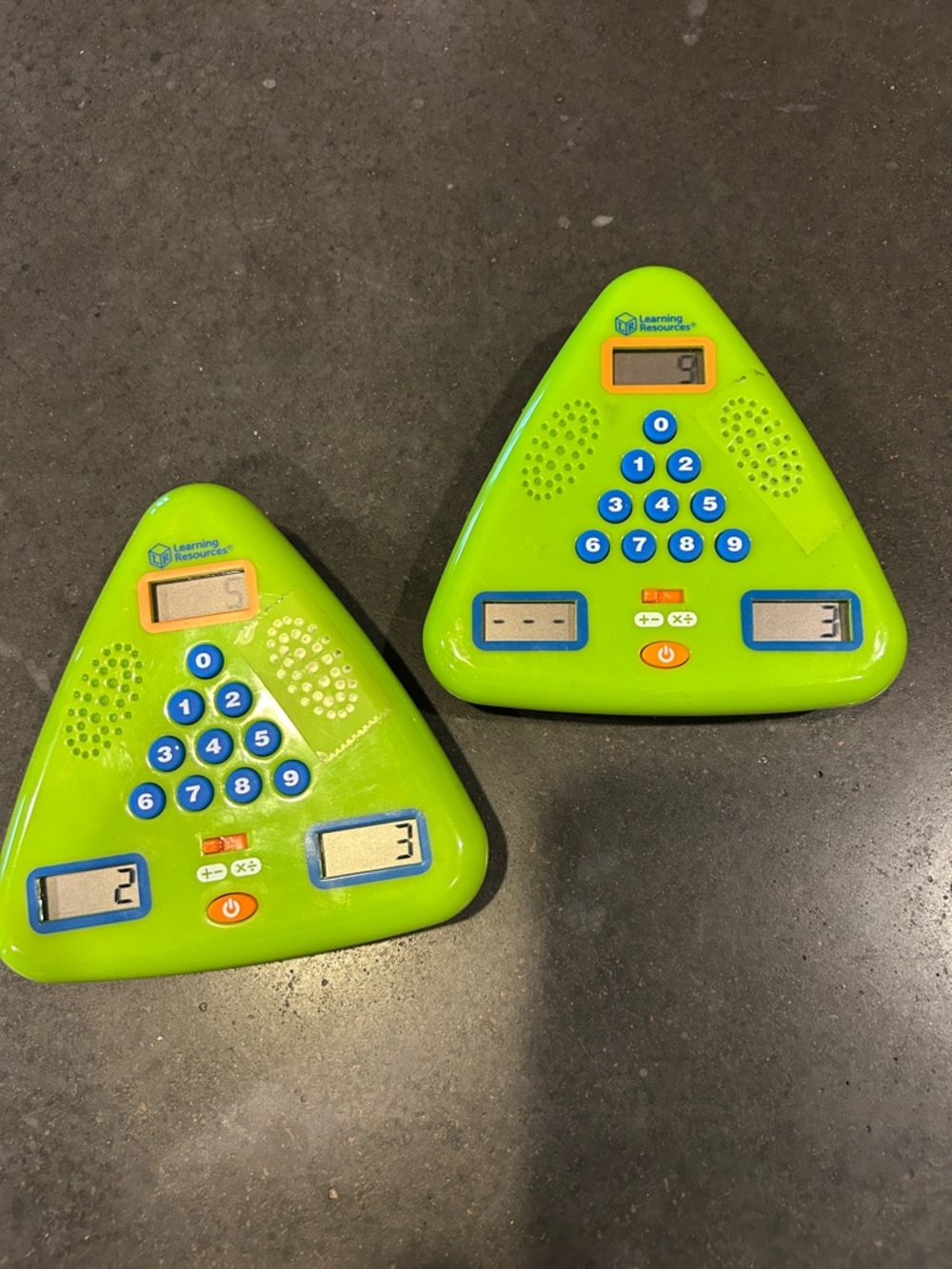 Learning Resources Green Triangle Number Buzzers - Set of 2